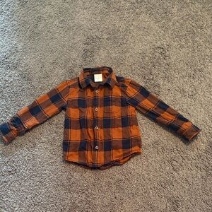 jumping beans Orange & Navy Plaid Button-Down Shirt